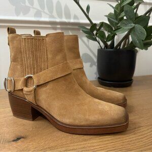 Sam Edelman Bellamie Suede Riding Heel Biker Boots - Size 7.5 - EUC - Tan